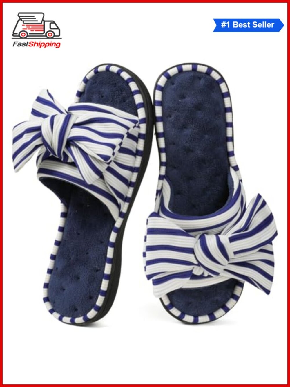 ✨Ultraideas Women's Open Toe Slide Slippers Memory Foam Terrycloth Indoor